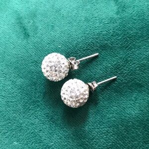 Silver Crystal Stud Earrings